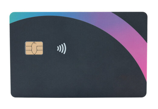 Blank bank card with contactless payment chip, isolated on transparent background. Perfect template for design, branding, finance concepts, and digital payment projects - Powered by Adobe