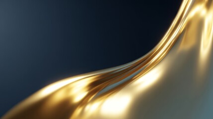 Stunning gold wave background shining with smooth curves. This image features a metallic texture that creates a sense of luxury. Perfect for elegant designs or modern art themes. AI