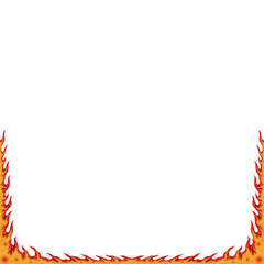 fire border frame. graphic Illustration on transparent background