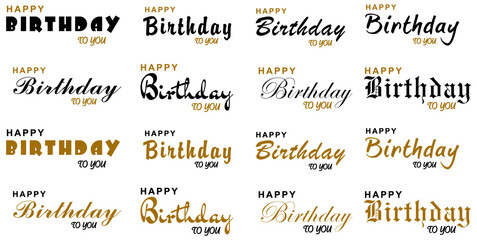 Happy Birthday typography lettering vector illustration.