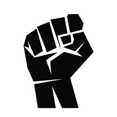 Raised fist illustration, isolated on a symbol of solidarity, resistance, and empowerment, often associated with social justice movements and activism