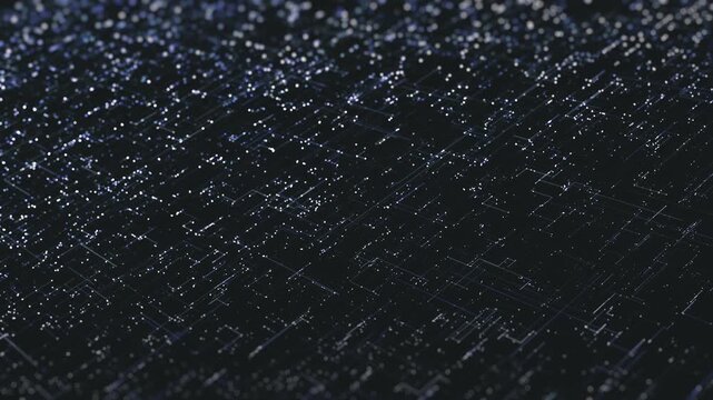 Abstract Digital Data Futuristic Hitech Background/ Animation of an abstract high technology wallpaper background visual fx of data lines and particles zooming in with ambient occlusion and depth of f