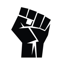 Black raised fist symbol isolated on, a powerful representation of solidarity, resistance, and the fight for equality and justice
