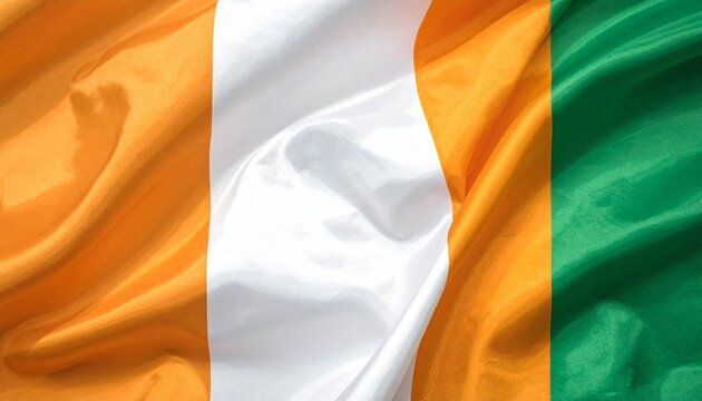 Fabric-Textured Irish Flag with Green, White, and Orange Vertical Stripes
