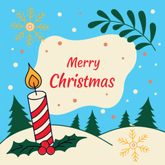 Merry Christmas text, lettering for greeting cards, banners, posters, isolated vector illustration