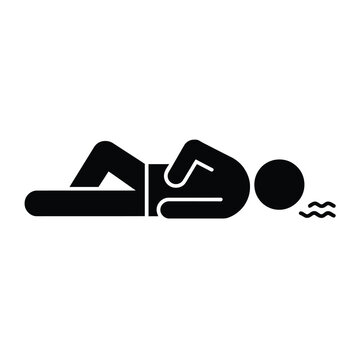 Person lying down with wavy lines indicating breathing or distress