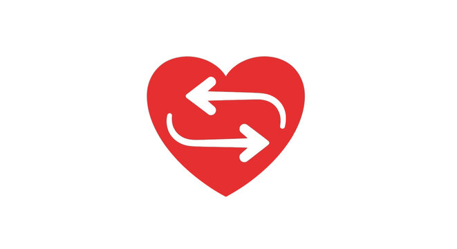 Heart with arrows symbolizing love and connection in minimal design - Powered by Adobe