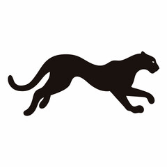 Silhouette of a Powerful Panther Leaping Forward with Grace and Strength Shown Clearly