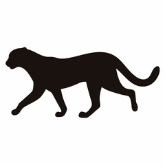 Silhouette of a panther walking stealthily, symbolizing grace and power in darkness