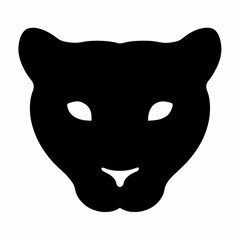 Abstract Black Panther Head Silhouette with Minimalist Design and Symbolic Representation