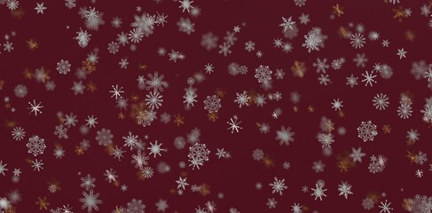 Abstract winter background with snowflakes. Festive burgundy texture, perfect for Christmas cards or winter design projects.