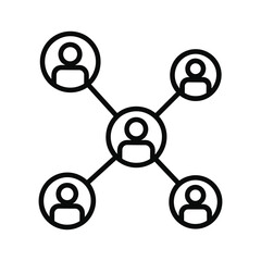 Teamwork collaboration and social network structure icon design