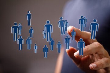 Concept of team building and unity. Symbolic of diverse people interacting, collaboration, and social connectio