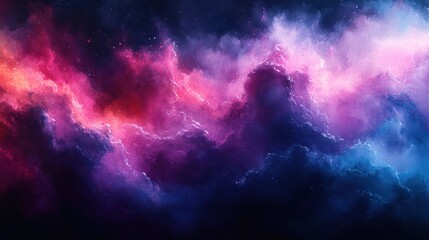 Colorful cosmic clouds swirl in a vivid display of space beauty at night