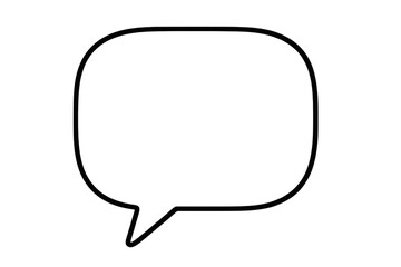 Communication speech bubble outline delivering message, chat, and dialogue on transparent background
