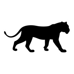 Obraz premium Black Panther Walking Silhouette in a Simple yet Elegant Design