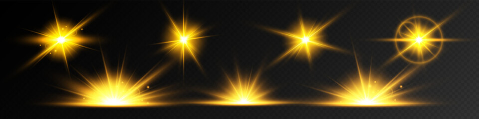 Lens Flare, light glow effect. sun or realistic shining star with backlight effect.
bokeh glitter and sparkles or sparkles on transparent background.
