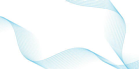 Abstract blue smooth wave on a white background. Dynamic sound wave. Design element. vector eps10 gradient vintage
