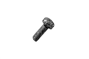Detailed illustration of a metal screw showing threads and a hexagonal head in a technical style used for engineering purposes