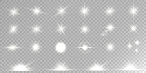 Lens Flare, light glow effect. sun or realistic shining star with backlight effect.
bokeh glitter and sparkles or sparkles on transparent background.
