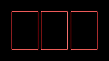 Three Neon Red Rectangular Frames on Black