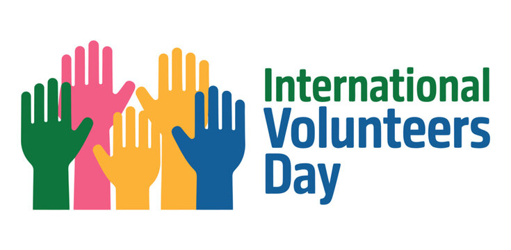International Volunteers Day celebrated with raised hands symbolizing unity and support.