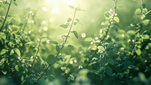 Sunlight through bush leaves