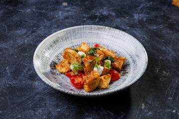 Gourmet Roasted Potatoes With Cherry Tomatoes And Fresh Herbs