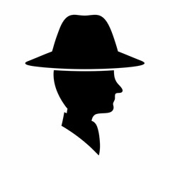 Silhouette of a person wearing a hat, a symbol of identity and style