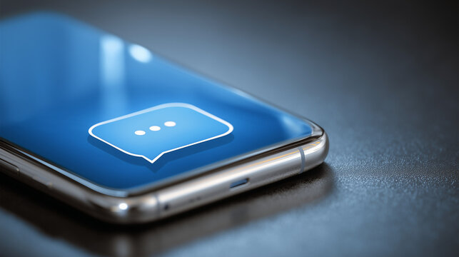 Ai smartphone with chat bubble on screen reflecting communication in modern technology