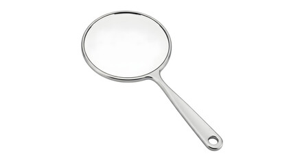 Elegant polished silver handheld mirror for beauty and reflection
