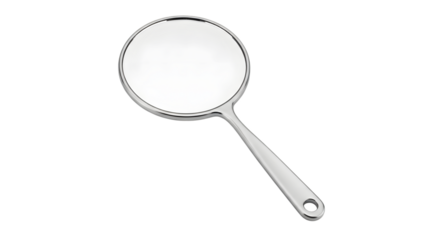 Elegant polished silver handheld mirror for beauty and reflection