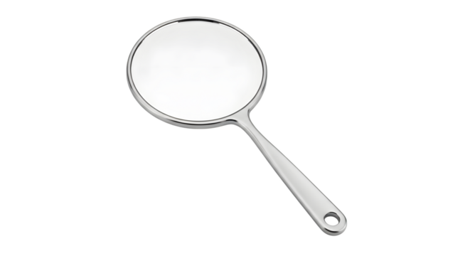 Elegant polished silver handheld mirror for beauty and reflection