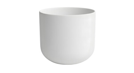 Elegant white matte cylindrical ceramic mug isolated for design.
