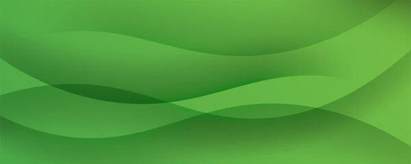 Minimalist banner Abstract green wavy background.