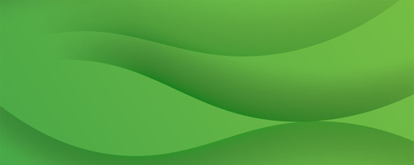 Minimalist banner Abstract green wavy background.