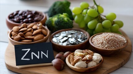 A wooden board displays fresh herbs, nuts, and spices, creating a warm kitchen setting ideal for cooking a flavorful meal