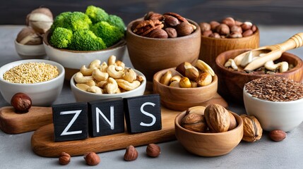 A wooden board displays fresh herbs, nuts, and spices, creating a warm kitchen setting ideal for cooking a flavorful meal