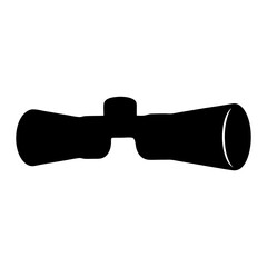 Silhouette of a highpowered rifle scope used for accurate long distance shooting