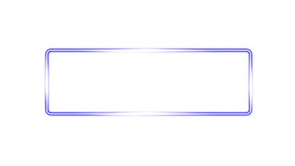Blue Neon Frame with Bold Corner Accents on White