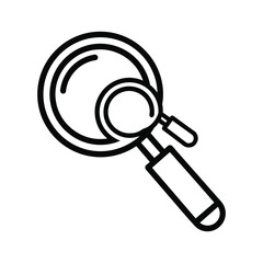 Magnifying glass icon illustrating detailed search and close examination process concept, finding specific information