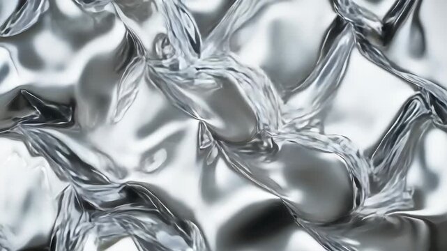 Ultra HD Abstract silver liquid metal texture background with smooth wave pattern, creating a sleek and modern surface for design and artistic applications
