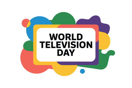 World Television Day celebrated with colorful abstract shapes and text.