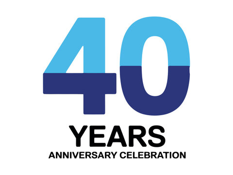 The number forty is displayed in large blue letters and signifies a 40 years anniversary celebration event. - Powered by Adobe