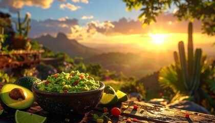sunset in the guacamole food
