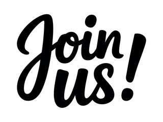 Join us text art with a call to action