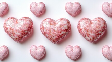 Obraz premium Sweet pink heart shaped candies ready to celebrate love and friendship
