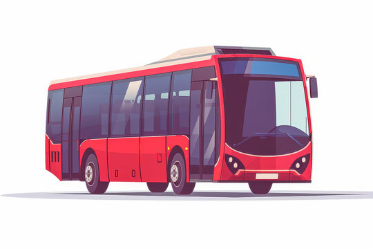 A colorful cartoon bus featuring a melancholic expression on a clean white background