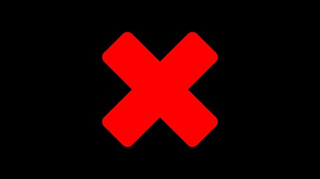 A hand-drawn style cross mark animation, a creative way to show a mistake or denial in a presentation or infographic.
