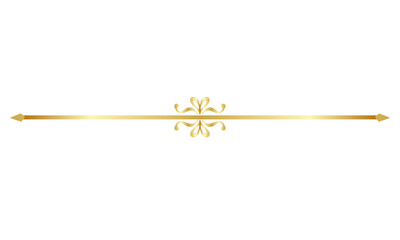 Vintage lines decorative. Golden flower border. Gold line illustration  © DesignNFMR